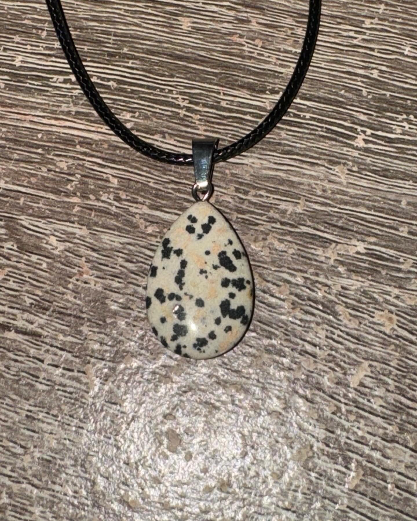 Tear drop Chakra Necklace Healing Dalmatian stone Reiki Crystal