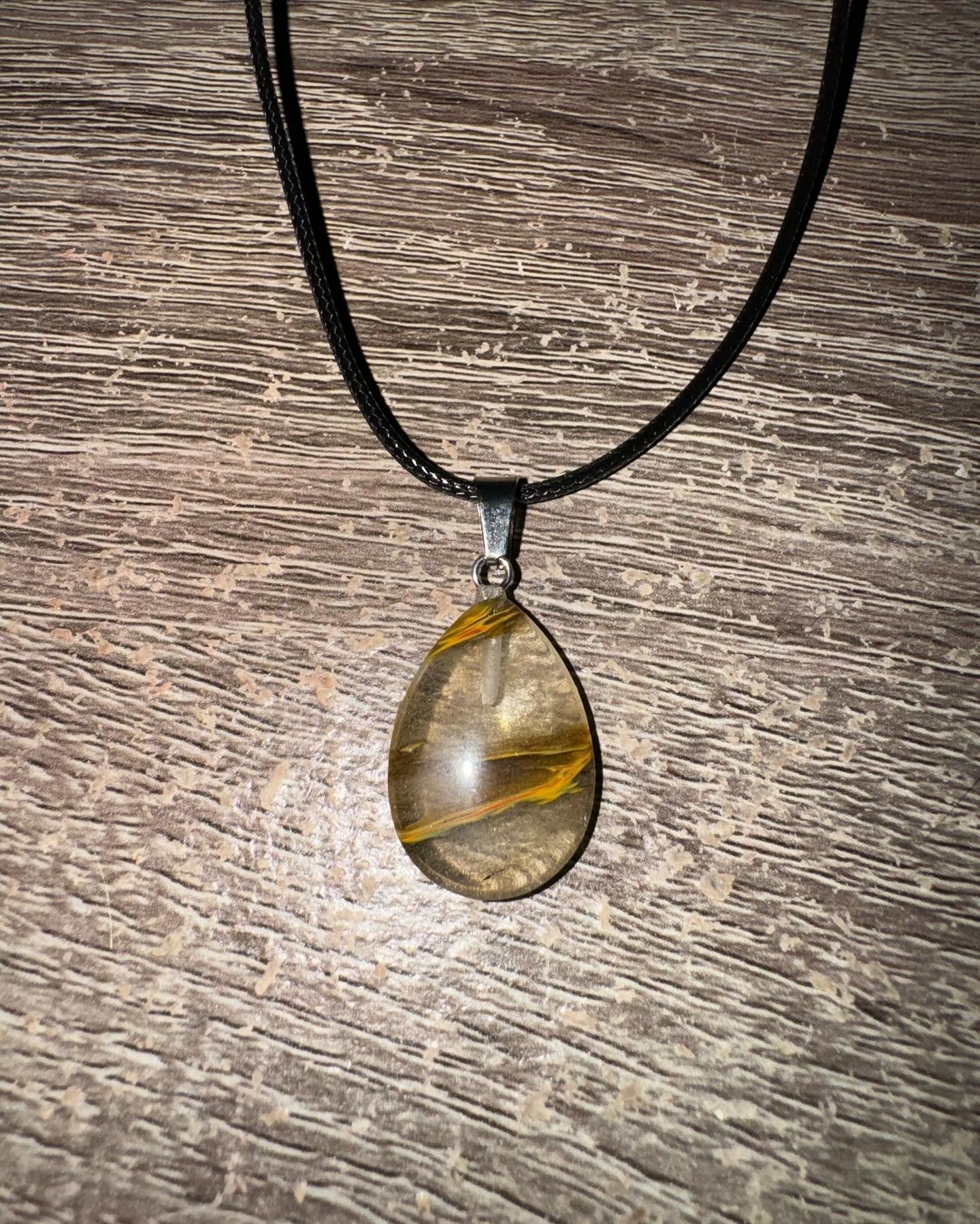 Tear drop Chakra Necklace Healing Reiki Crystal Sea Glass