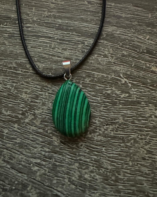 Tear drop Chakra Necklace Malachite Healing Reiki Crystal