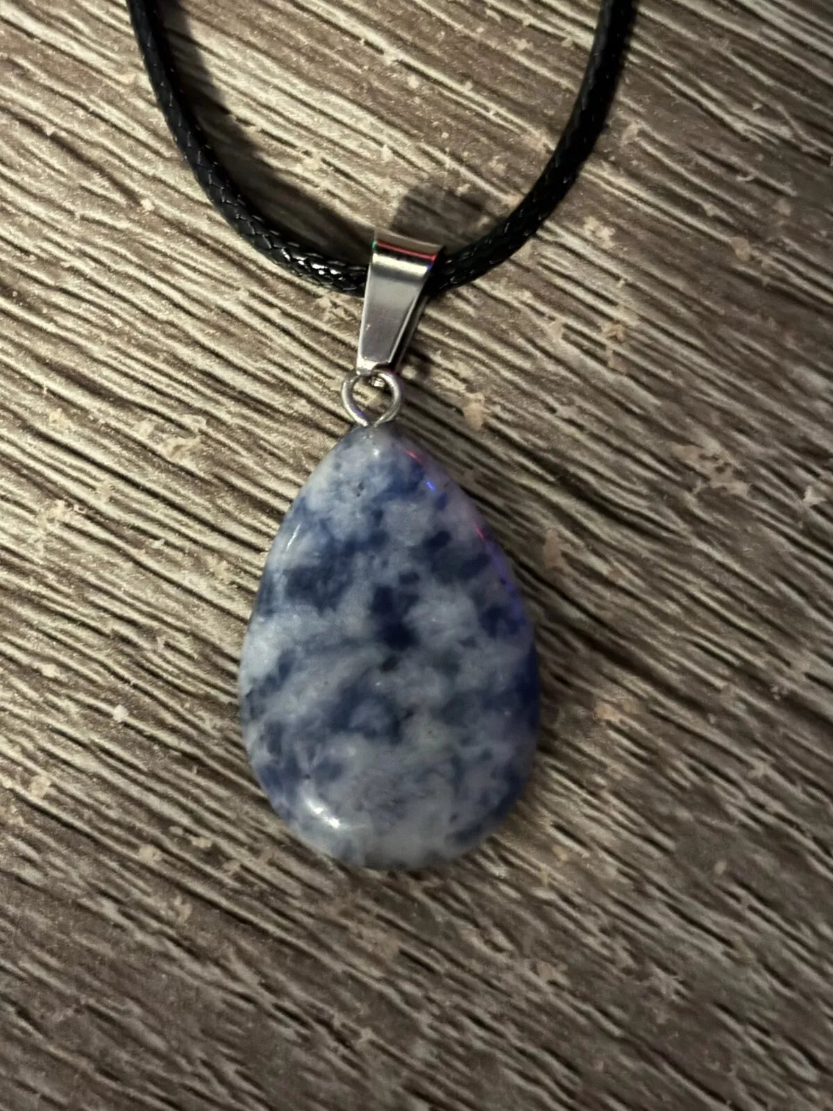 Tear drop Chakra Necklace Healing Sodalite Reiki Crystal